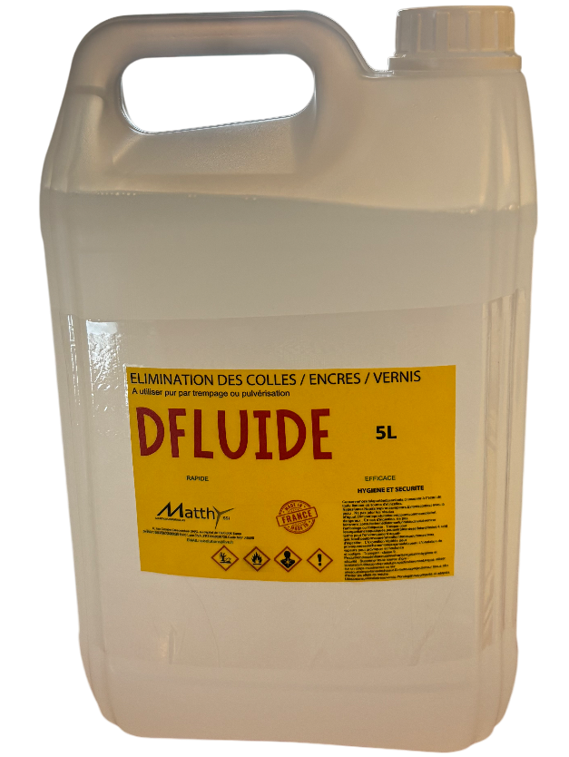 DFLUIDE - Éliminateur professionnel de colles, encres, vernis et résidus adhésifs