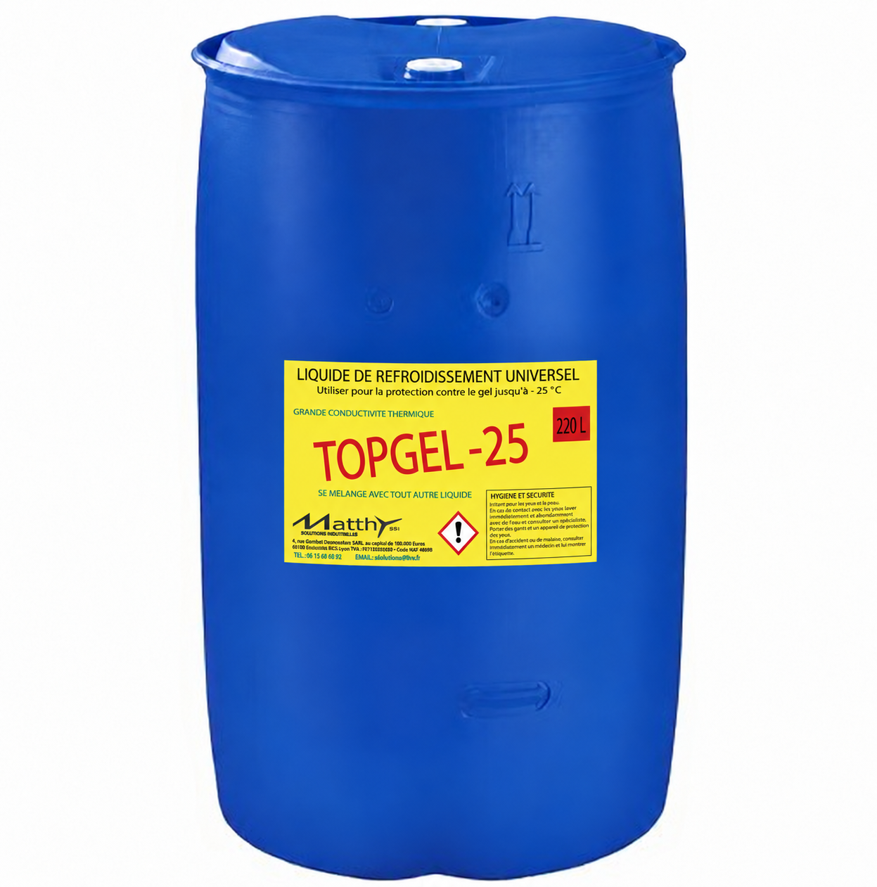TOPGEL 25 – Liquide de Refroidissement Universel Automobile 220L